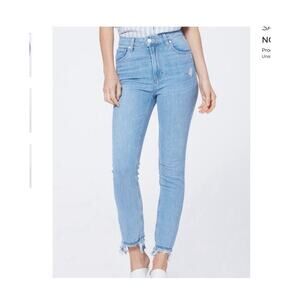 Paige Jeans 25 Sarah Slim Moka Distressed Raw Hem Classic Minimal Festival